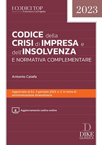 Immagine di CODICE DELLA CRISI D`IMPRESA E DELL`INSOLVENZA E NORMATIVA COMPLEMENTARE 2023