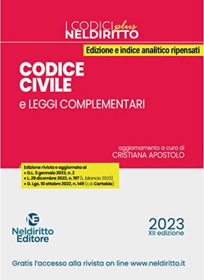 Immagine di CODICE CIVILE E LEGGI COMPLEMENTARI 2023