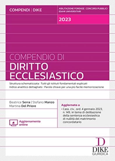 Immagine di COMPENDIO DI DIRITTO ECCLESIASTICO 2023