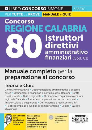 Immagine di CONCORSO REGIONE CALABRIA 80 ISTRUTTORI DIRETTIVI AMMINISTRATIVO-FINANZIARI (COD. 01).