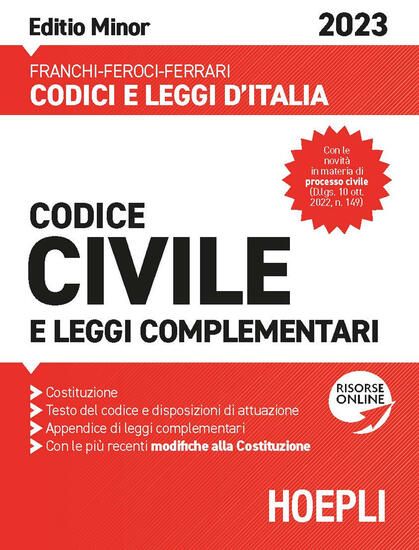 Immagine di CODICE CIVILE E LEGGI COMPLEMENTARI 2023. EDITIO MINOR