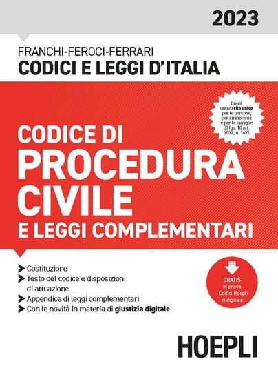 Immagine di CODICE DI PROCEDURA CIVILE E LEGGI COMPLEMENTARI 2023