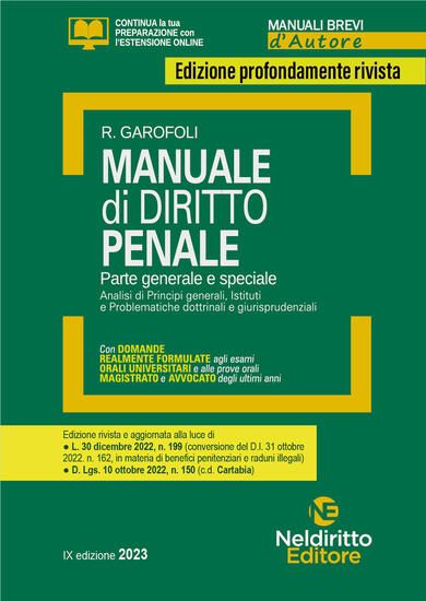 Immagine di MANUALE DI DIRITTO PENALE. PARTE GENERALE E SPECIALE.CON ESPANSIONE ONLINE 2023