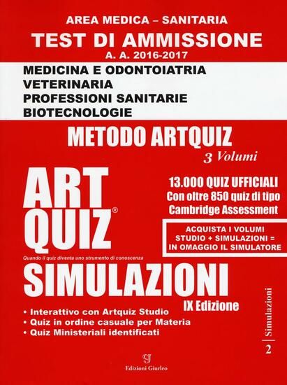 Immagine di ART QUIZ SIMULAZIONI 2016-2017 MEDICINA E ODONTOIATRIA VETERINARIA