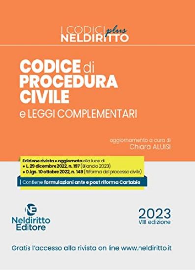 Immagine di CODICE PROCEDURA CIVILE PLUS E LEGGI COMPLEMENTARI 2023