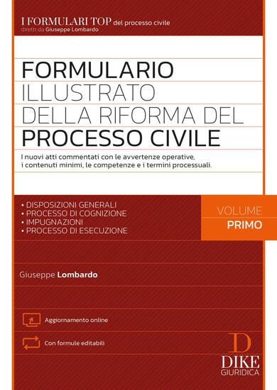 Immagine di FORMULARIO ILLUSTRATO DELLA RIFORMA DEL PROCESSO CIVILE. - VOLUME 1