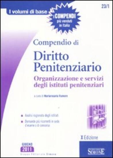 Immagine di COMPENDIO DI DIRITTO PENITENZIARIO 2011