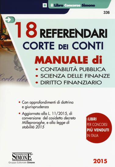 Immagine di 18 REFERENDATARI CORTE DEI CONTI 2015 - MANUALE