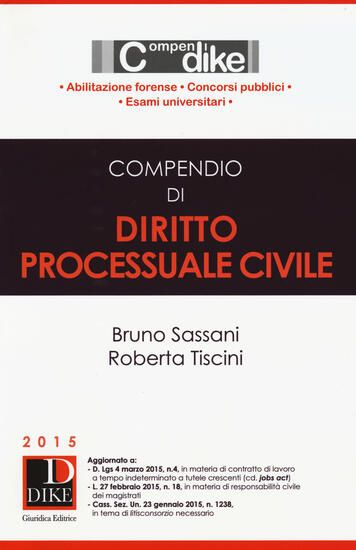 Immagine di COMPENDIO DI DIRITTO PROCESSUALE CIVILE 2015