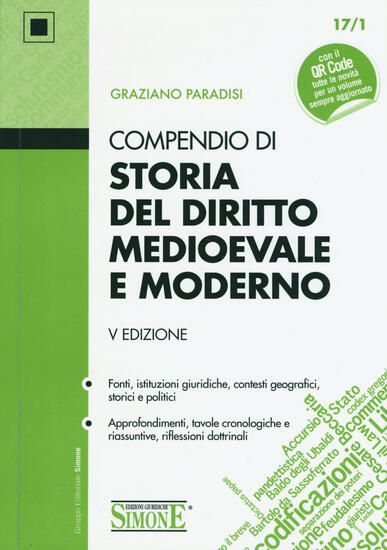 Immagine di COMPENDIO DI STORIA DEL DIRITTO MEDIOEVALE E MODERNO 2015