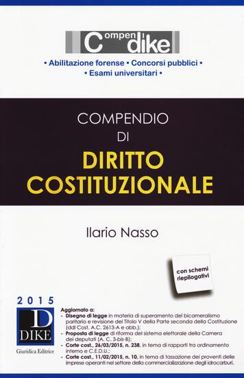 Immagine di COMPENDIO DIDIRITO COSTITUZIONALE 2015