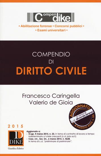 Immagine di COMPENDIO DI DIRITTO CIVILE 2015