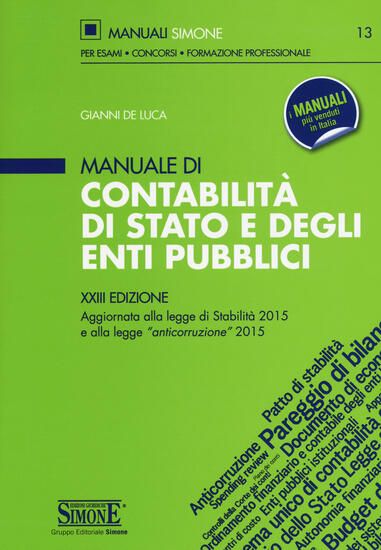 Immagine di MANUALE DI CONTABILITA` DI STATO E DEGLI ENTI PUBBLICI 2015