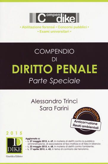 Immagine di COMPENDIO DI DIRITTO PENALE 2015