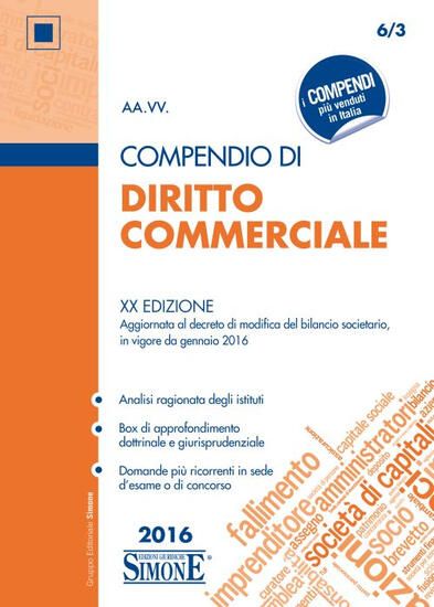 Immagine di COMPENDIO DI DIRITTO COMMERCIALE 2016