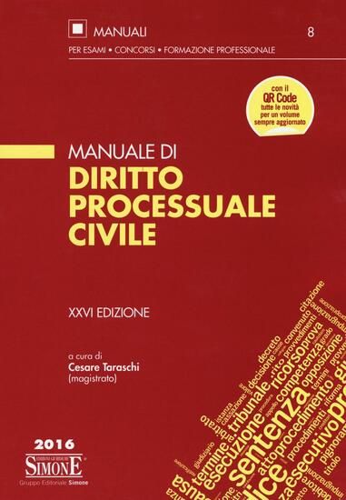 Immagine di MANUALE DI DIRITTO PROCESSUALE CIVILE 2016