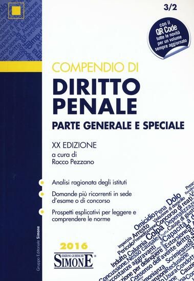 Immagine di COMPENDIO DI DIRITTO PENALE. PARTE GENERALE E SPECIALE 2016