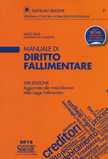 Immagine di MANUALE DI DIRITTO FALLIMENTARE 2016