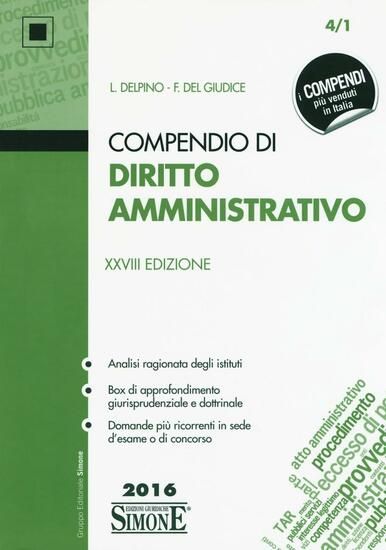 Immagine di COMPENDIO DI DIRITTO AMMINISTRATIVO 2016