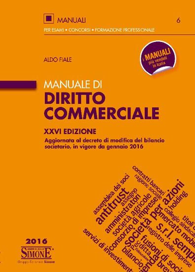 Immagine di MANUALE DI DIRITTO COMMERCIALE 2016