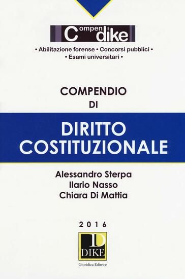 Immagine di COMPENDIO DI DIRITTO COSTITUZIONALE 2016