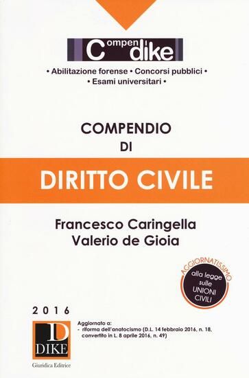 Immagine di COMPENDIO DI DIRITTO CIVILE 2016