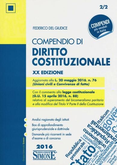 Immagine di COMPENDIO DI DIRITTO COSTITUZIONALE 2016