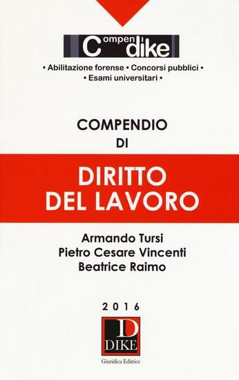 Immagine di COMPENDIO DI DIRITTO DEL LAVORO 2016