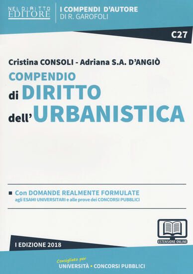 Immagine di COMPENDIO DI DIRITTO DELL`URBANISTICA 2018