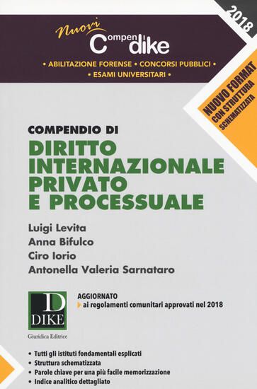 Immagine di COMPENDIO DI DIRITTO INTERNAZIONALE PRIVATO E PROCESSUALE 2018