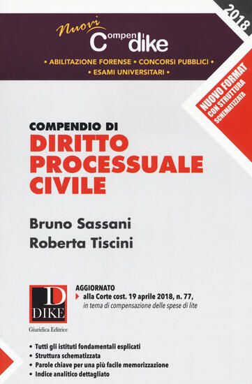 Immagine di COMPENDIO DI DIRITTO PROCESSUALE CIVILE 2018