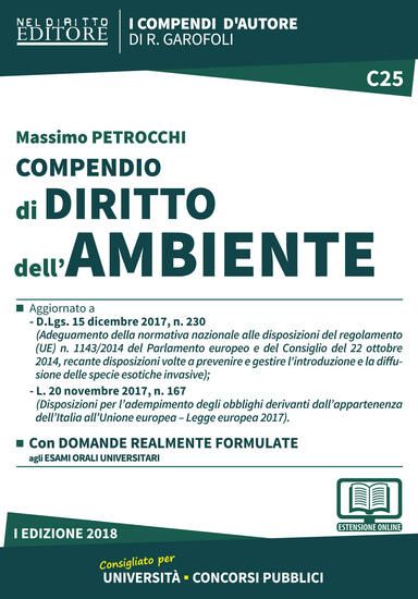 Immagine di COMPENDIO DI DIRITTO DELL`AMBIENTE 2018