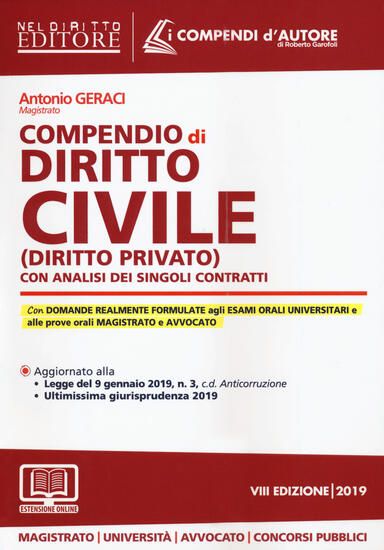 Immagine di COMPENDIO DI DIRITTO CIVILE (DIRITTO PRIVATO) 2019