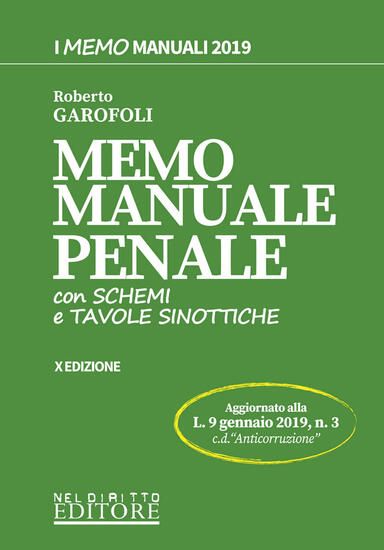 Immagine di MEMO MANUALE DIRITTO PENALE 2019