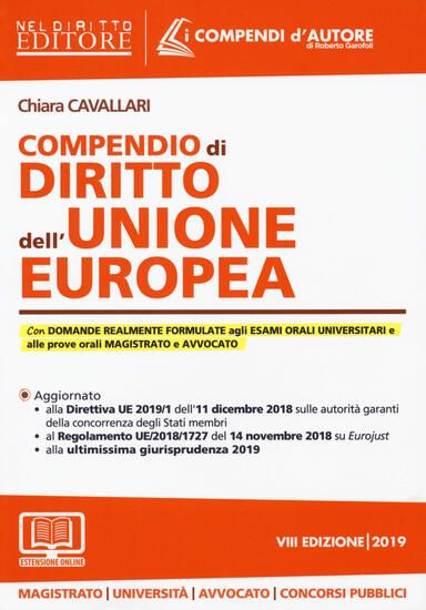 Immagine di COMPENDIO DI DIRITTO DELL`UNIONE EUROPEA 2019