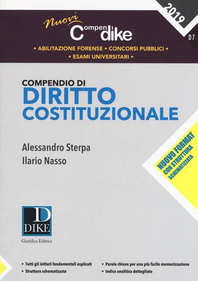 Immagine di COMPENDIO DI DIRITTO COSTITUZIONALE 2019