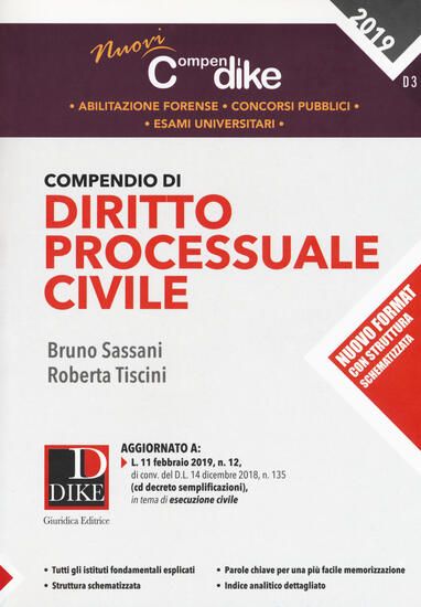 Immagine di COMPENDIO DI DIRITTO PROCESSUALE CIVILE 2019