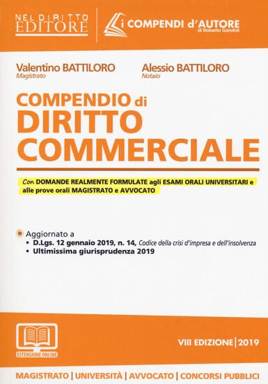 Immagine di COMPENDIO DI DIRITTO COMMERCIALE 2019