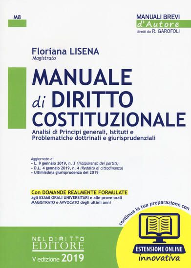 Immagine di MANUALE DI DIRITTO COSTITUZIONALE 2019