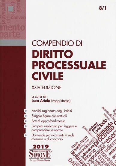 Immagine di COMPENDIO DI DIRITTO PROCESSUALE CIVILE 2019