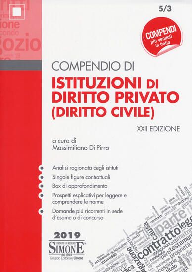 Immagine di COMPENDIO DI ISTITUZIONI DI DIRITTO PRIVATO (DIRITTO CIVILE) 2019