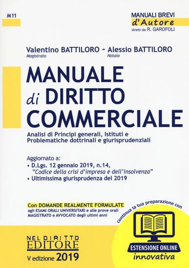 Immagine di MANUALE DI DIRITTO COMMERCIALE 2019