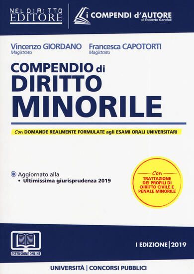 Immagine di COMPENDIO DI DIRITTO MINORILE 2019