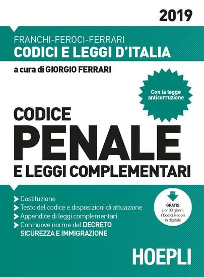 Immagine di CODICE PENALE E LEGGI COMPLEMENTARI 2019