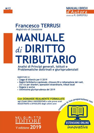 Immagine di MANUALE DI DIRITTO TRIBURARIO 2019