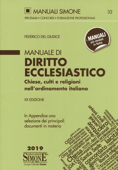 Immagine di MANUALE DI DIRITTO ECCLESIASTICO 2019