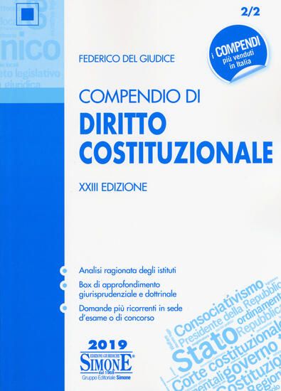 Immagine di COMPENDIO DI DIRITTO COSTITUZIONALE 2019