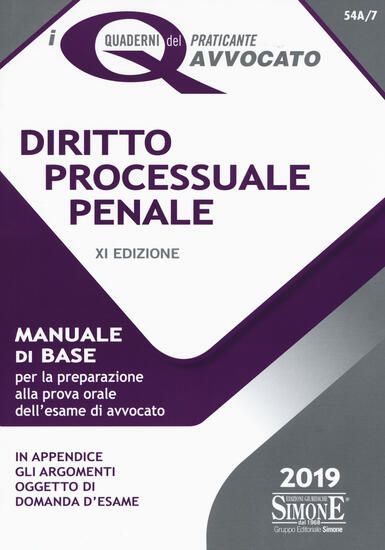 Immagine di DIRITTO PROCESSUALE PENALE 2019. MANUALE DI BASE