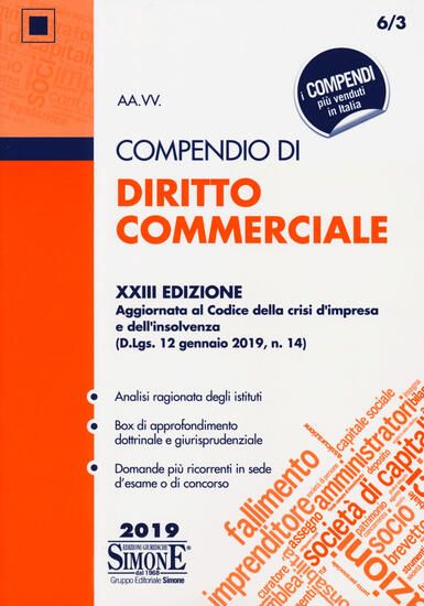 Immagine di COMPENDIO DI DIRITTO COMMERCIALE 2019