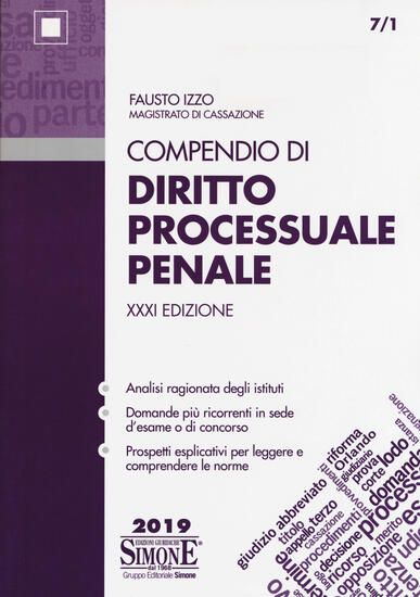 Immagine di COMPENDIO DI DIRITTO PROCESSUALE PENALE 2019